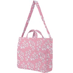 Texture With White Flowers Square Shoulder Tote Bag