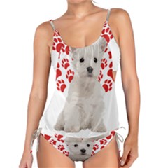 West Highland White Terrier Gift T- Shirt Cute West Highland White Terrier Valentine Heart Paw West Tankini Set by maxcute