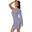 pattern seamless floral dots Long Sleeve One Shoulder Mini Dress View2