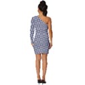 pattern seamless floral dots Long Sleeve One Shoulder Mini Dress View4