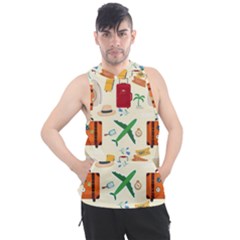Suitcase Tickets Plane Camera Men s Sleeveless Hoodie by Ravend