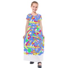 Abstact Pattern T- Shirt Abstact Pattern T- Shirt Kids  Short Sleeve Maxi Dress by maxcute