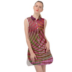 Illustration Pattern Abstract Colorful Shapes Sleeveless Shirt Dress