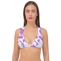 Abstract Pattern Purple Swirl T- Shirt Abstract Pattern Purple Swirl T- Shirt Double Strap Halter Bikini Top by maxcute