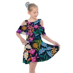 Floral Print  Kids  Shoulder Cutout Chiffon Dress by BellaVistaTshirt02