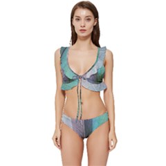 Abstract Pattern  Low Cut Ruffle Edge Bikini Set by artworkshop