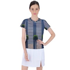 Exterior-building-pattern Women s Sports Top by artworkshop