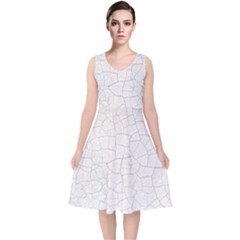 Pattern Abstrakwallpaper V-neck Midi Sleeveless Dress  by artworkshop