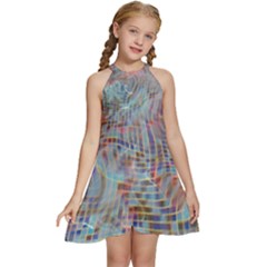 Pattern Texture Design Kids  Halter Collar Waist Tie Chiffon Dress by artworkshop