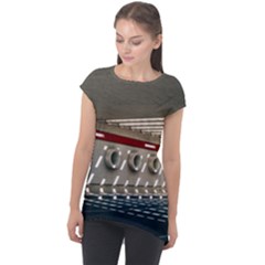 Patterned Tunnels On The Concrete Wall Cap Sleeve High Low Top by artworkshop