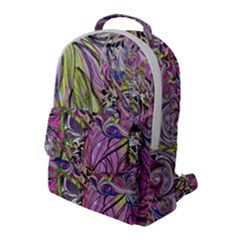 Abstract Intarsio Flap Pocket Backpack (large) by kaleidomarblingart