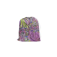 Abstract Intarsio Drawstring Pouch (xs) by kaleidomarblingart
