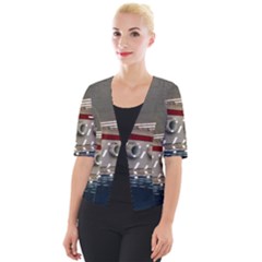 Patterned Tunnels On The Concrete Wall Cropped Button Cardigan by artworkshop