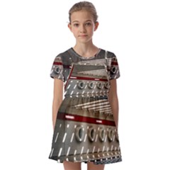 Patterned Tunnels On The Concrete Wall Kids  Short Sleeve Pinafore Style Dress by artworkshop
