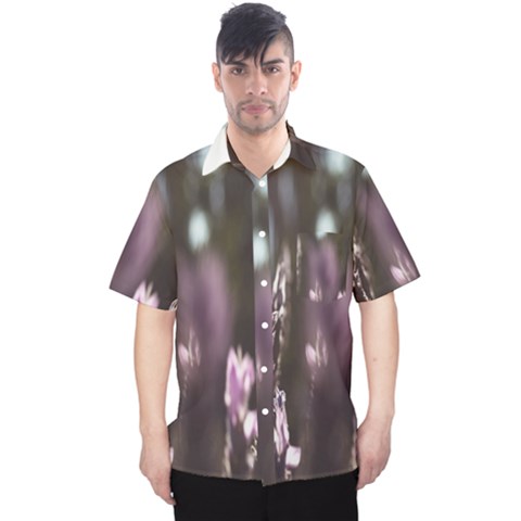 Purple Flower Pattern Men s Hawaii Shirt by artworkshop