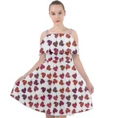 Mixed Colors Flowers Bright Motif Pattern Cut Out Shoulders Chiffon Dress by dflcprintsclothing