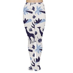 Cute Safari Animals Blue Giraffe Tights by Stikle