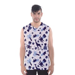 Cute Safari Animals Blue Giraffe Men s Basketball Tank Top by Stikle