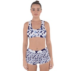 Cute Safari Animals Blue Giraffe Racerback Boyleg Bikini Set by Stikle