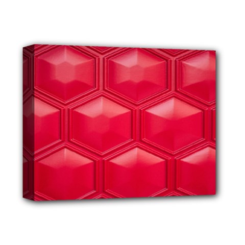 Red Textured Wall Deluxe Canvas 14  X 11  (stretched) by artworkshop