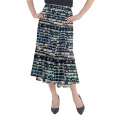 Texture Pattern Midi Mermaid Skirt by artworkshop