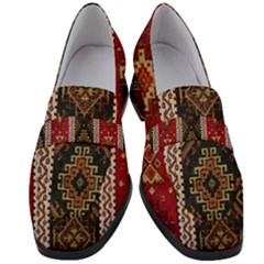 Uzbek Pattern In Temple Women s Chunky Heel Loafers