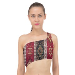 Uzbek Pattern In Temple Spliced Up Bikini Top 