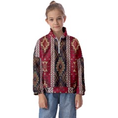 Uzbek Pattern In Temple Kids  Half Zip Hoodie