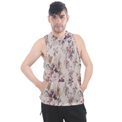 Vintage Floral Pattern Men s Sleeveless Hoodie