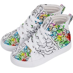 Brain-mind-psychology-idea-drawing Kids  Hi-top Skate Sneakers by Jancukart