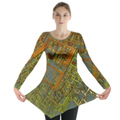 Art 3d Windows Modeling Dimension Long Sleeve Tunic  by Ravend