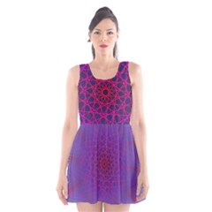 Geometric Pattern-line Art Scoop Neck Skater Dress by Ravend