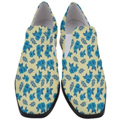 Rose Floral Seamless Pattern Women Slip On Heel Loafers