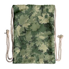 Green Leaves Camouflage Drawstring Bag (large)
