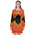 Fractal Mandelbrot Set Pattern Art Long Sleeve Chiffon Shift Dress  View1