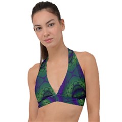 Abstract Art Fractal Halter Plunge Bikini Top by Ravend