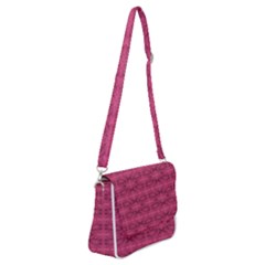 Elegant Pink Floral Geometric Pattern Shoulder Bag With Back Zipper by dflcprintsclothing