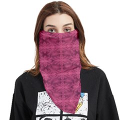 Elegant Pink Floral Geometric Pattern Face Covering Bandana (triangle) by dflcprintsclothing