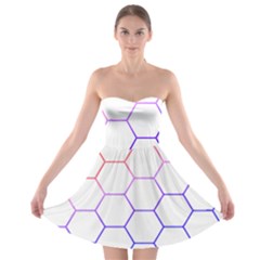 Abstract T- Shirt Honeycomb Pattern T- Shirt Strapless Bra Top Dress by maxcute