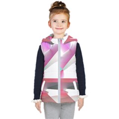 Abstract T- Shirt Pink Bright Abstract Geometry Minimalism T- Shirt Kids  Hooded Puffer Vest by maxcute