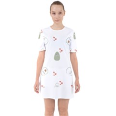 Avocado T- Shirtavocado Pattern T- Shirt Sixties Short Sleeve Mini Dress