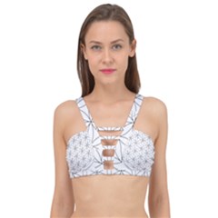 Black And White Pattern T- Shirt Black And White Pattern 2 Cage Up Bikini Top