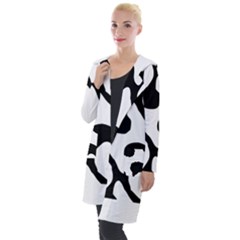 Black And White Swirl Pattern T- Shirt Black And White Swirl Pattern T- Shirt Hooded Pocket Cardigan by maxcute