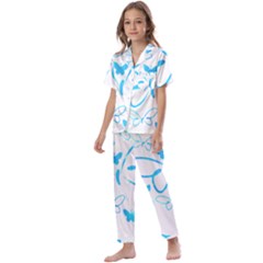 Butterfly T- Shirt Butterfly T- Shirt Kids  Satin Short Sleeve Pajamas Set by maxcute