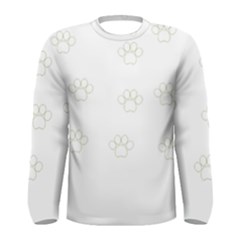 Dog Paw Print T- Shirt Paw Pattern T- Shirt Men s Long Sleeve Tee by maxcute