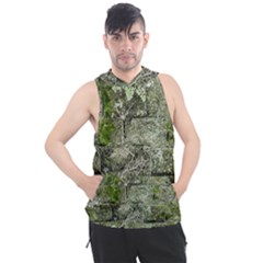 Old Stone Exterior Wall With Moss Men s Sleeveless Hoodie by dflcprintsclothing