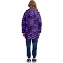 Purple Scales! Kid s Hooded Longline Puffer Jacket View4