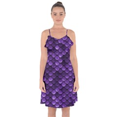 Purple Scales! Ruffle Detail Chiffon Dress by fructosebat
