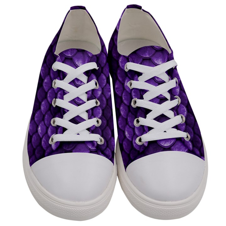 Purple Scales! Women s Low Top Canvas Sneakers