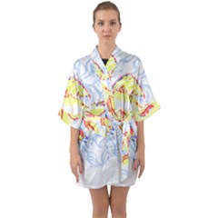Fishing Lover T- Shirtfish T- Shirt (1) Half Sleeve Satin Kimono  by maxcute